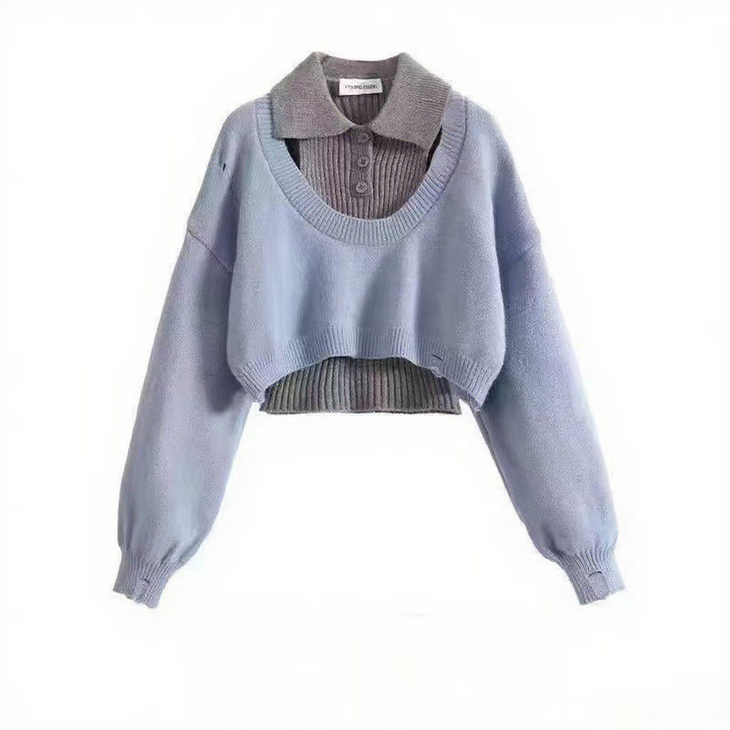Damen Crop-Pullover Einzigartiges Design Eveloria