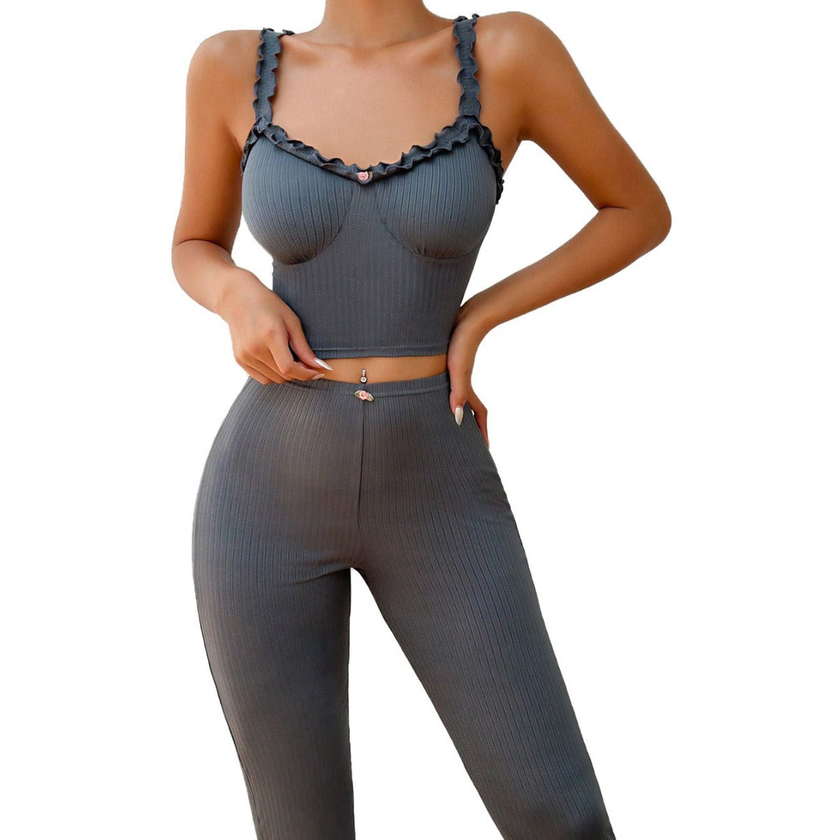 Damen Set Crop- und lange Hosen figurbetont Eveloria