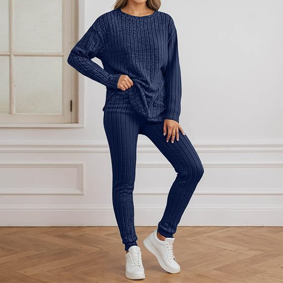 Damen Strickensemble Rippenstruktur Eveloria