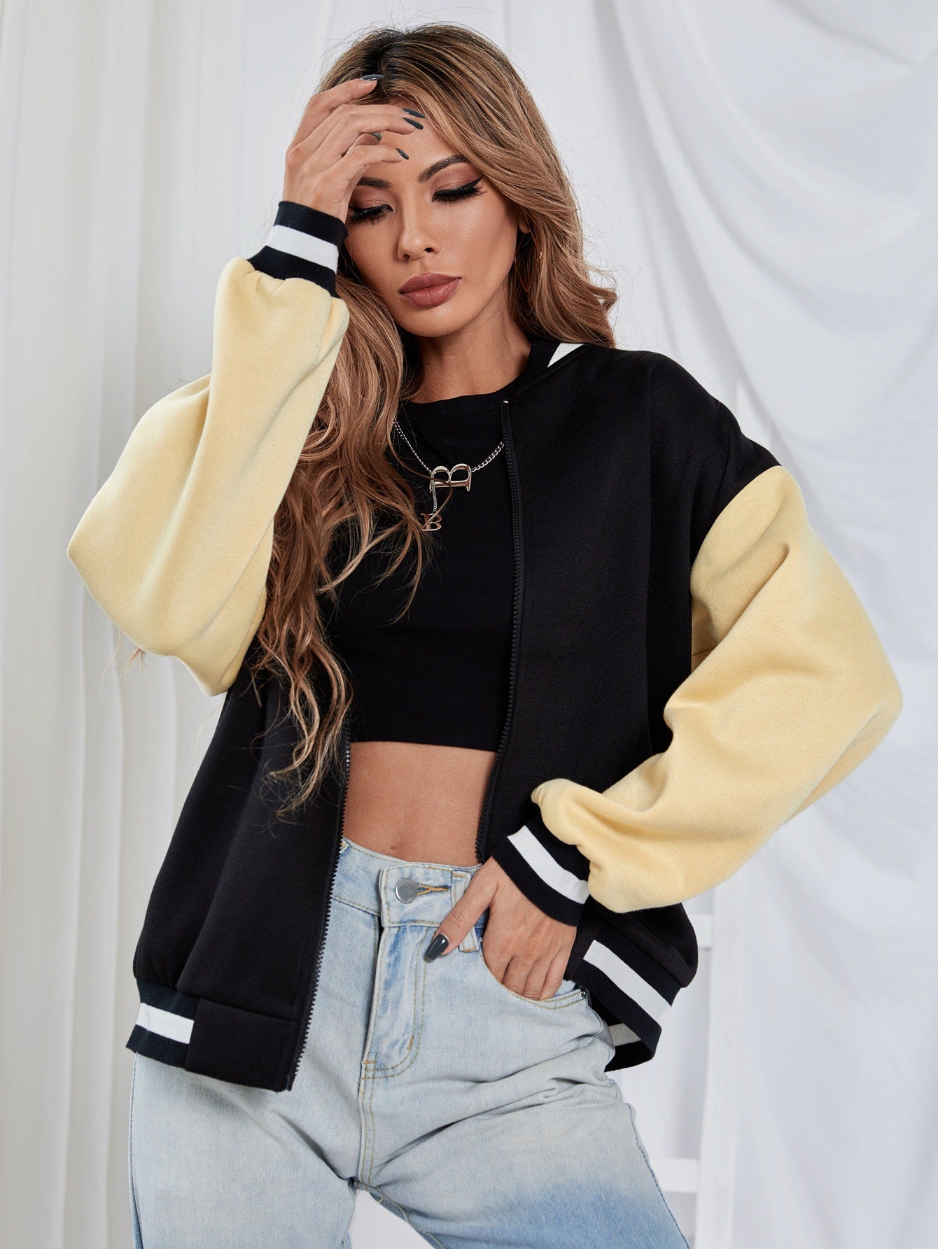 Damen Sportjacke Lässiger Schnitt Trendfarben Eveloria