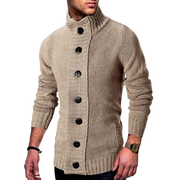 Herren Strickjacke Hochkragen Komfortabel