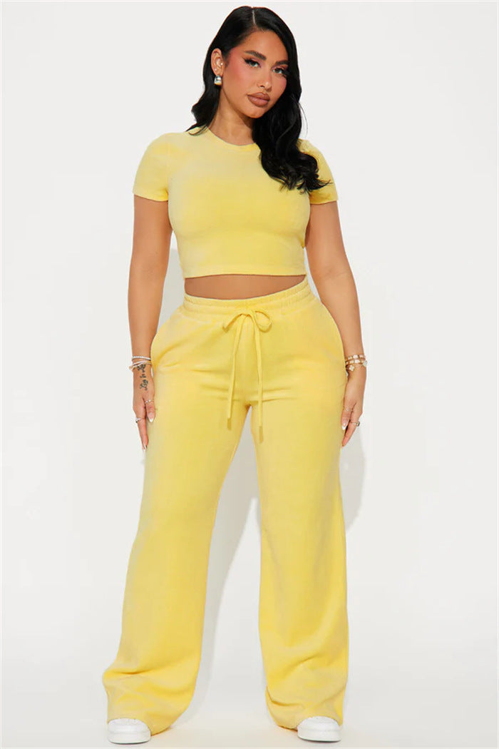 Damen Velours Loungewear Set Weich Grau Eveloria