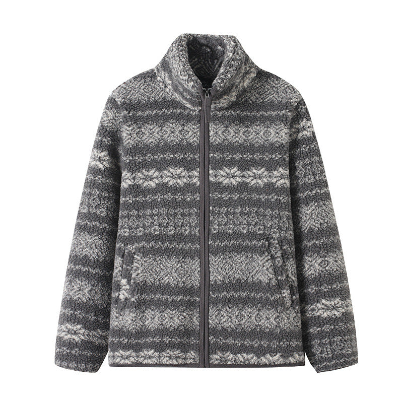 Damen Fleecejacke Hochkragen Muster Eveloria