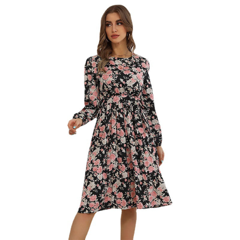 Eveloria Damen Midikleid Floralmuster Elegante Raffung