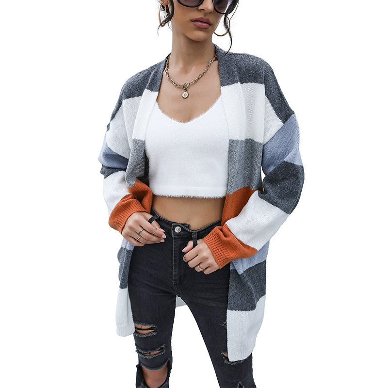 Damen Strickcardigan Weiches Material Bunt