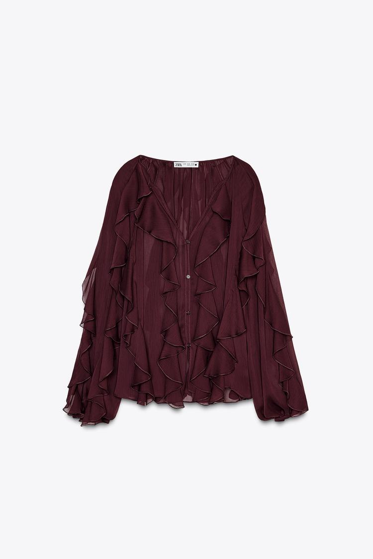 Damen Blusenoberteil Drapiert Bluse Eveloria