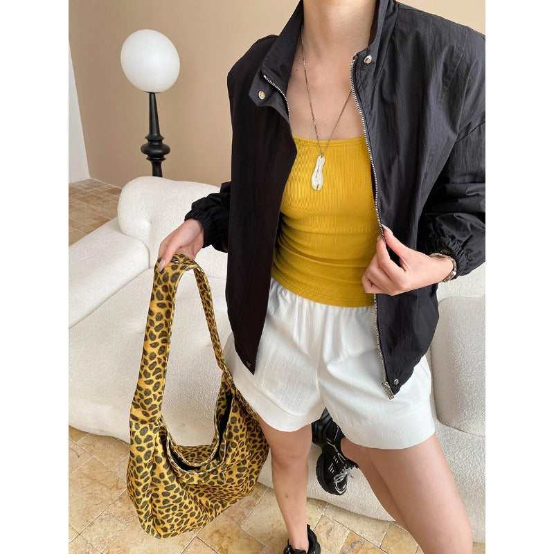 Damen Utility-Jacke Lässig Hochkragen Praktische Taschen