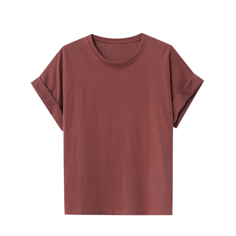 Damen V-Ausschnitt T-Shirt Lässige Ärmel Baumwolle Weiß