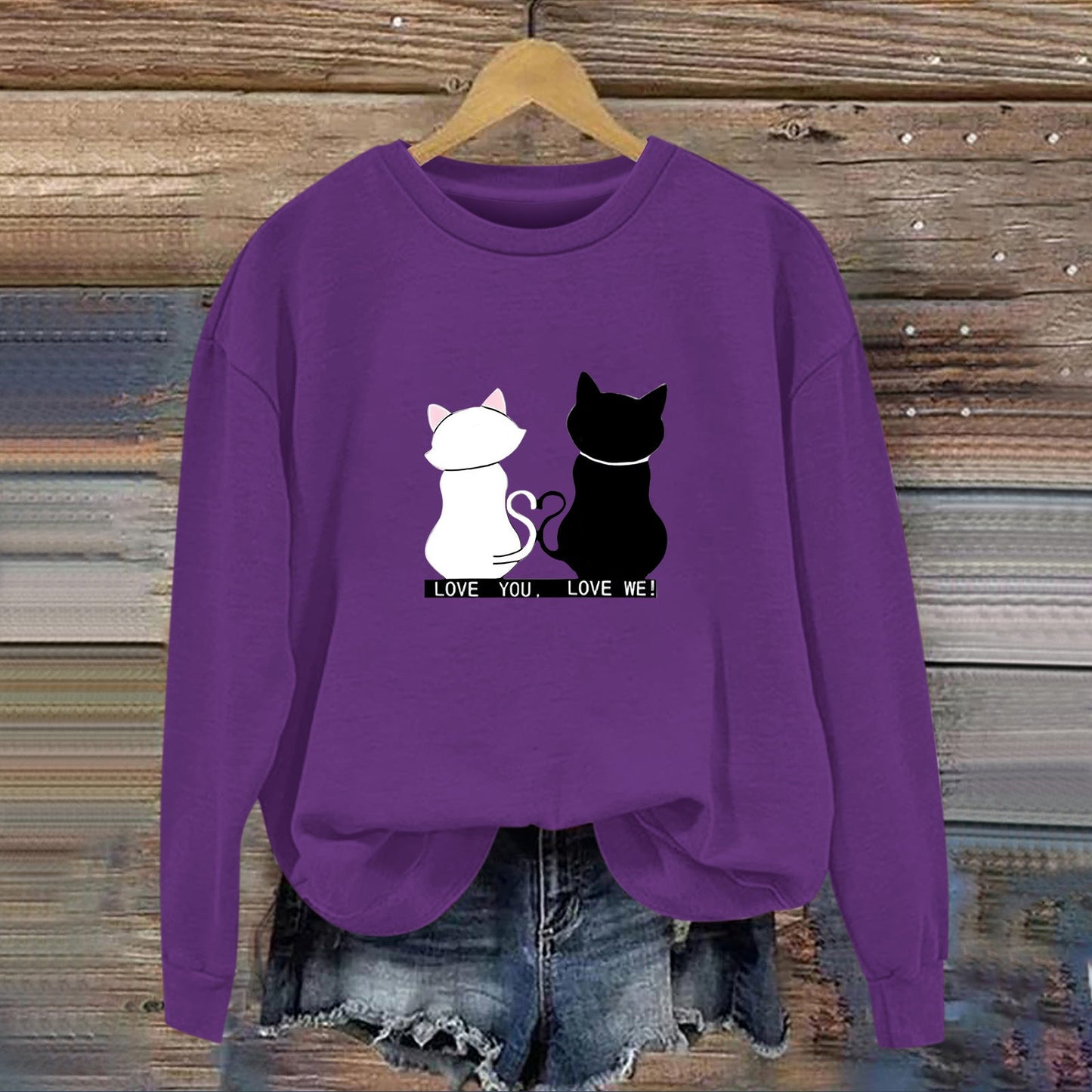 Damen Sweatshirt Katzenmotiv Humor