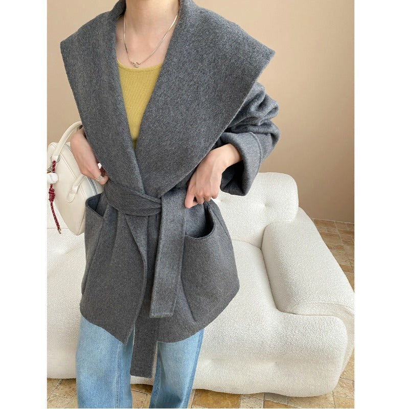 Damen Oversized-Mantel mit Revers und Taschen Eveloria
