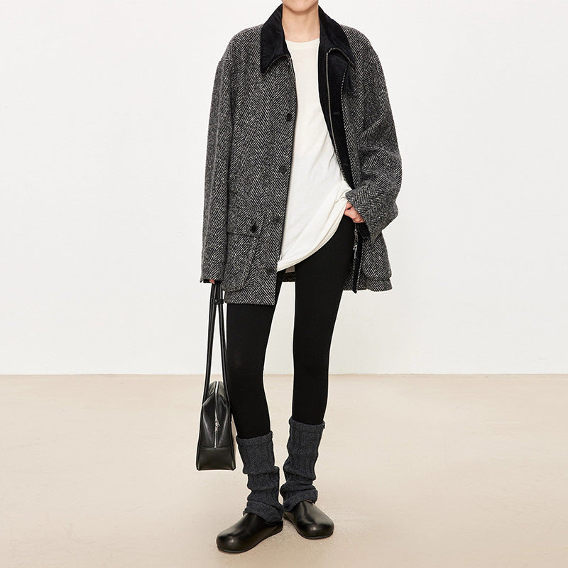 Damen Übergangsjacke Herringbone-Design Eveloria