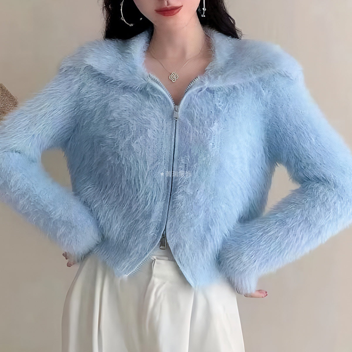 Damen Kurzjacke Flauschig Eveloria