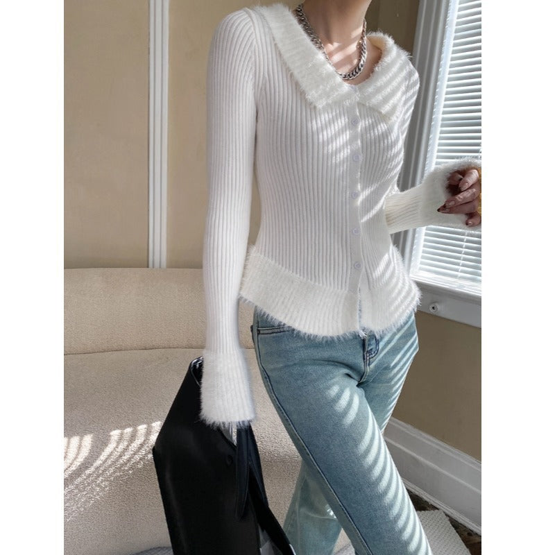 Damen Cardigan Gestrickt Mit Taschen Weich Eveloria