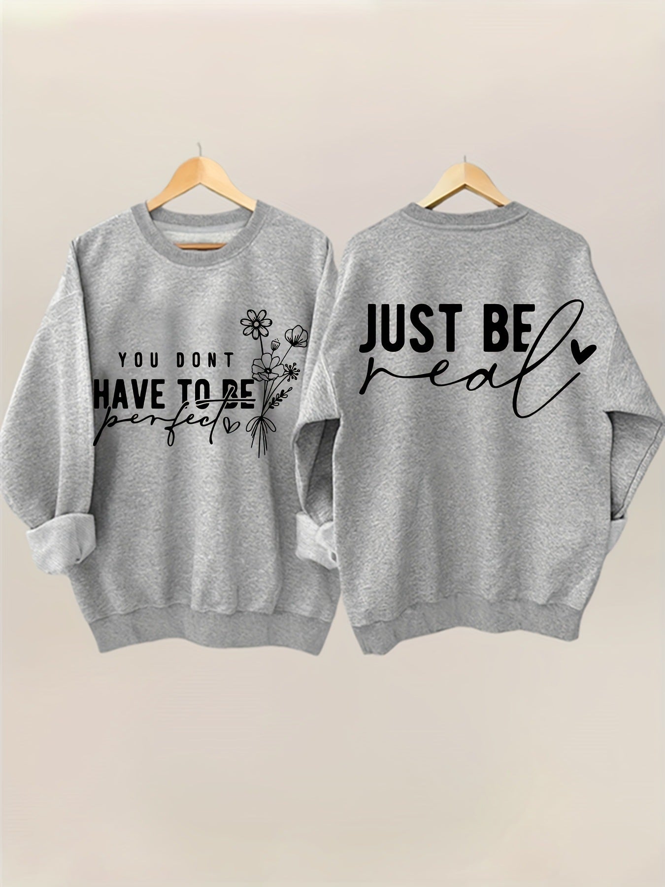 Damen Pullover Lässig mit Botschaften Eveloria