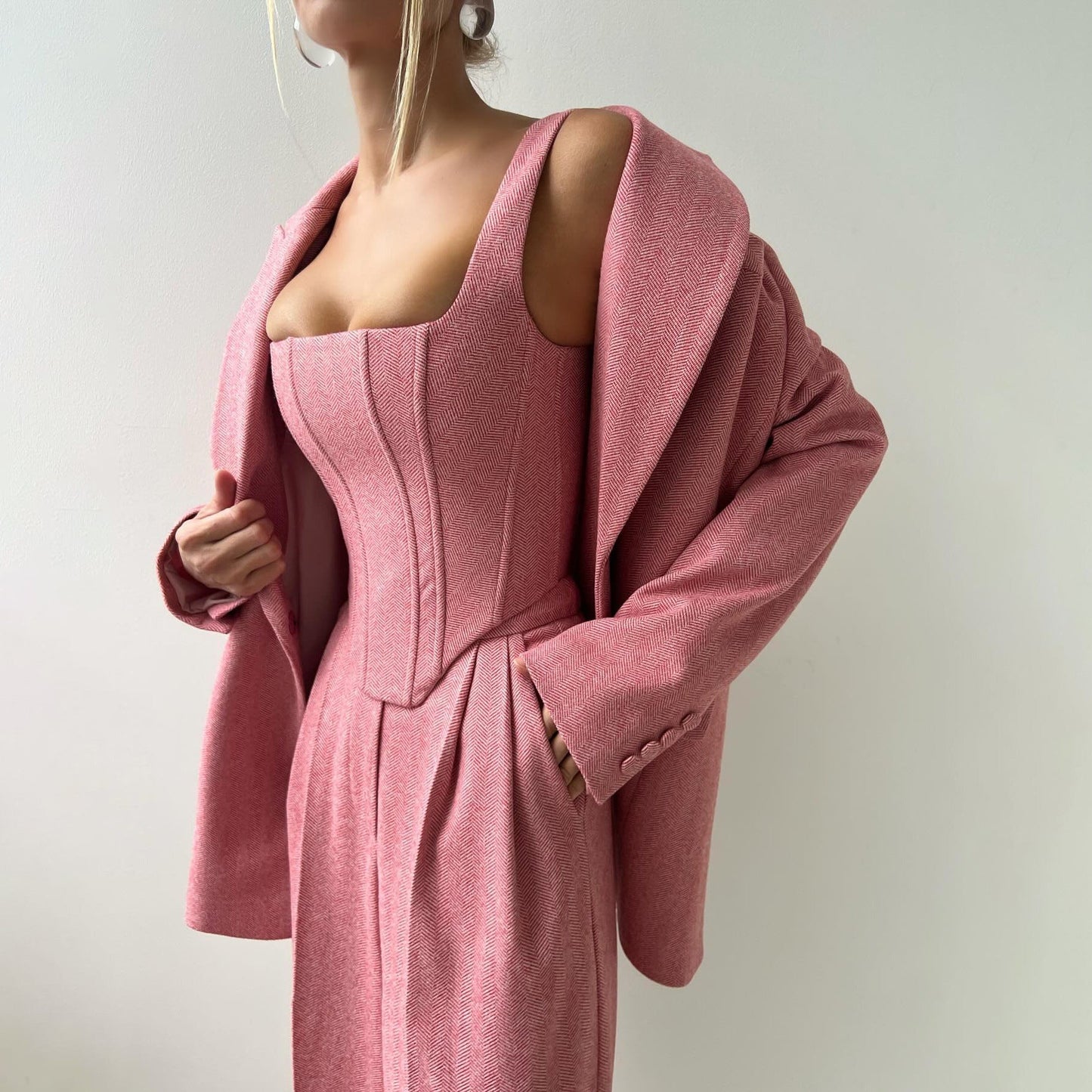 Damen Zweiteiliger Anzug mit tailliertem Oberteil und gerader Hose