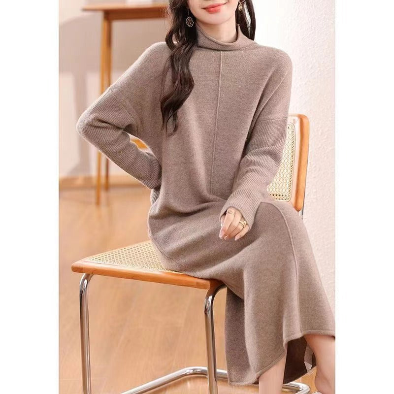 Damen Strickkleid Hochkragen Eveloria