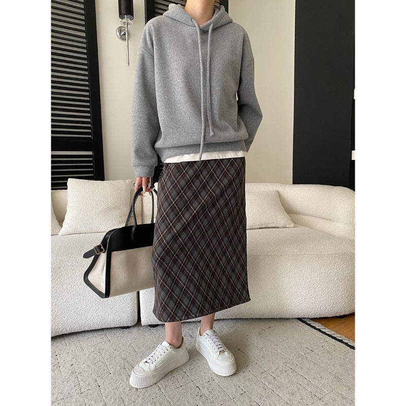 Damen Hoodie Kapuze Überschnittene Schultern Grau Eveloria