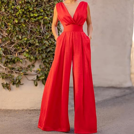 Damen Jumpsuit Eleganter Schnitt Eveloria