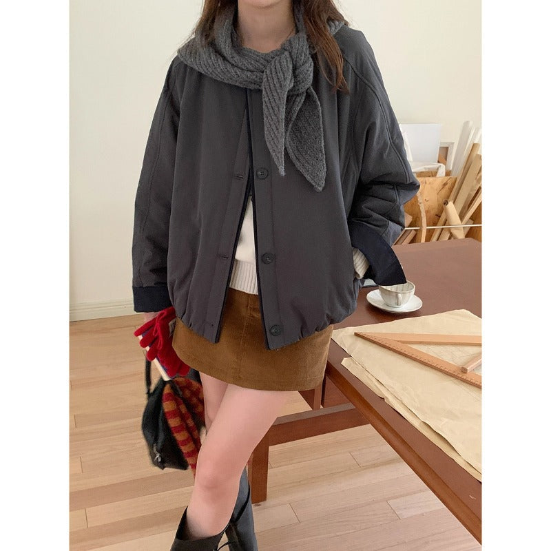 Damen Übergangsjacke Lässig Knöpfe Eleganter Schnitt Eveloria