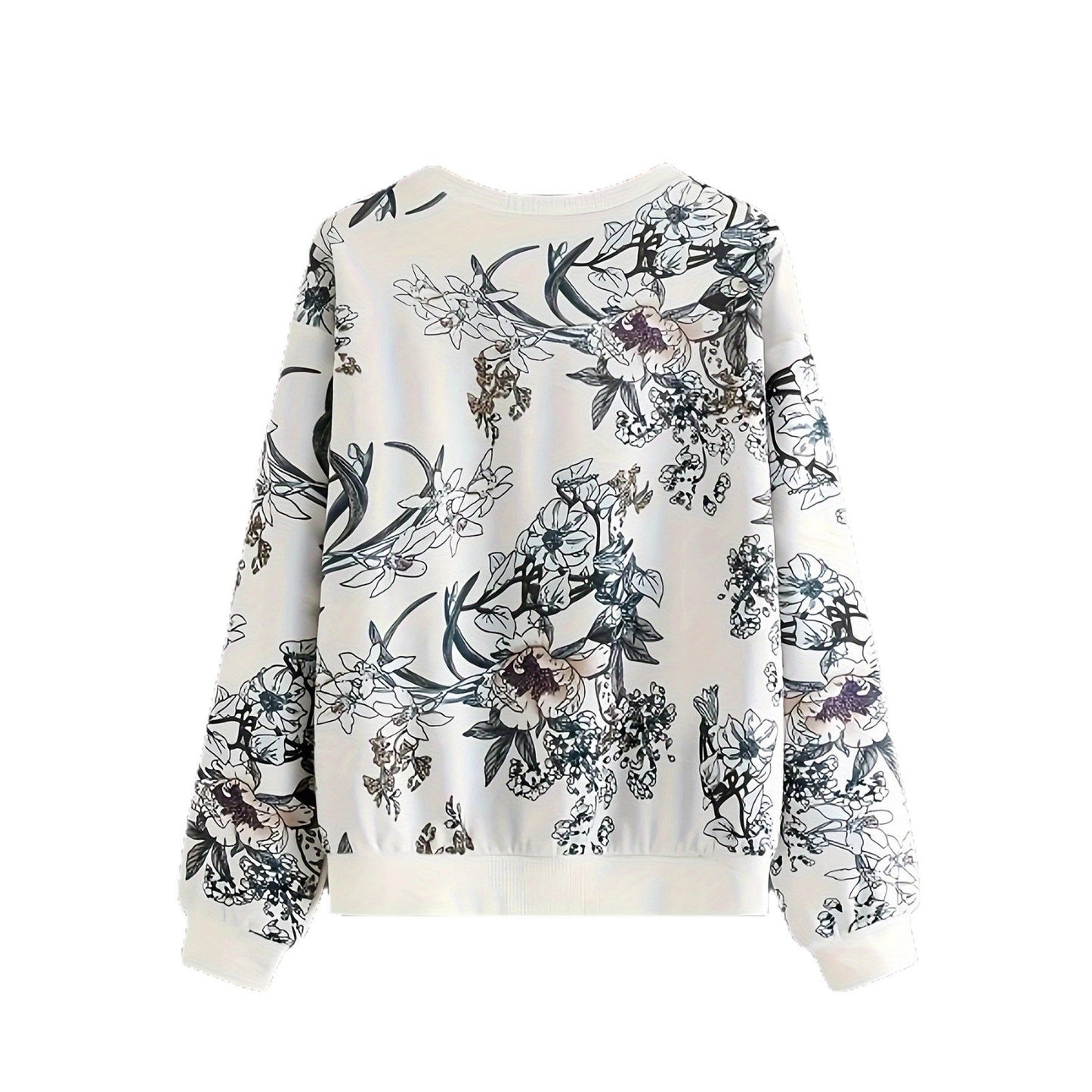 Damen Sweatshirt Floraler Druck Relaxed Fit Eveloria