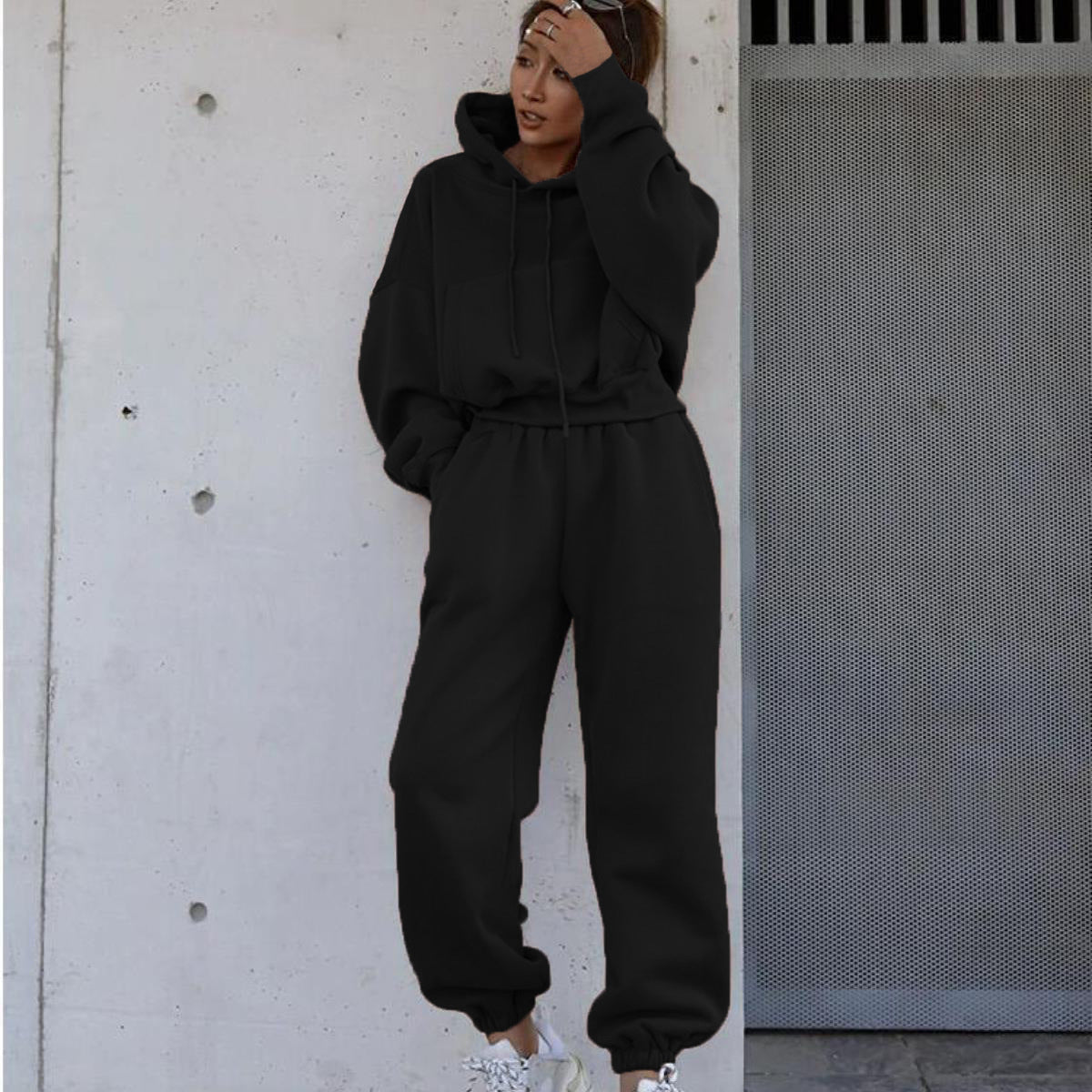 Damen Hoodie Jogginganzug Elastischer Bund