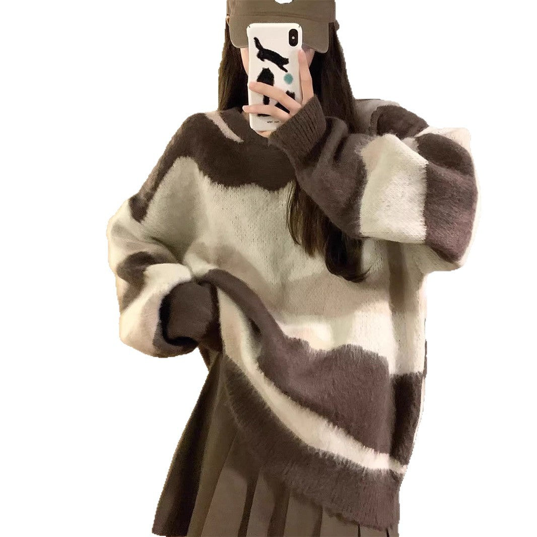 Damen Oversized-Pullover Kuschelig Moderner Farbverlauf Eveloria