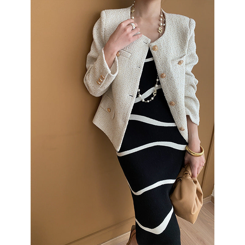 Damen Bouclé-Jacke Strukturiert Eveloria