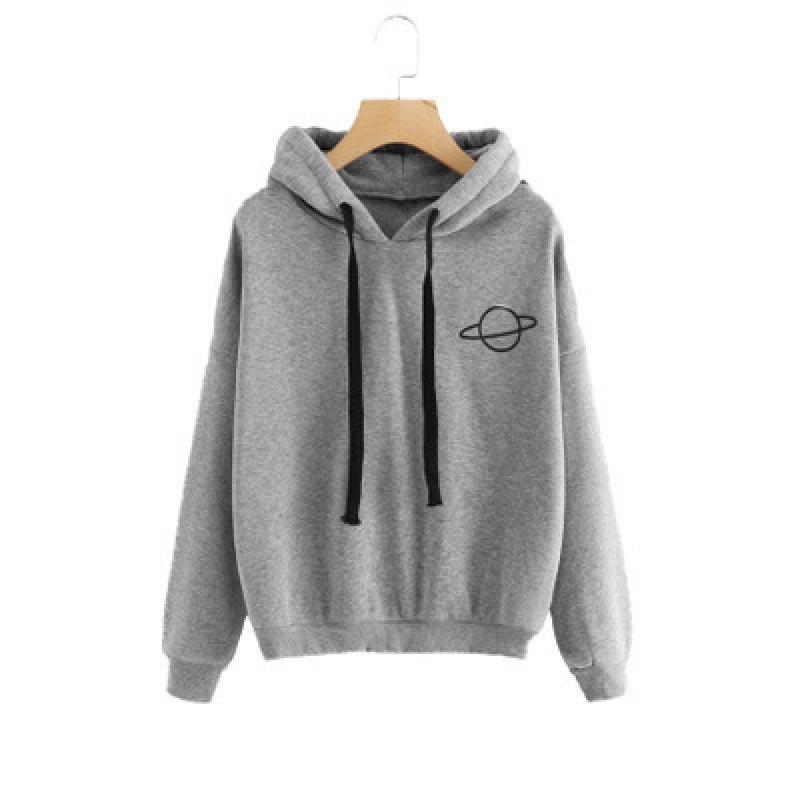 Damen Kapuzenpullover Kängurutasche Planeten-Design Eveloria