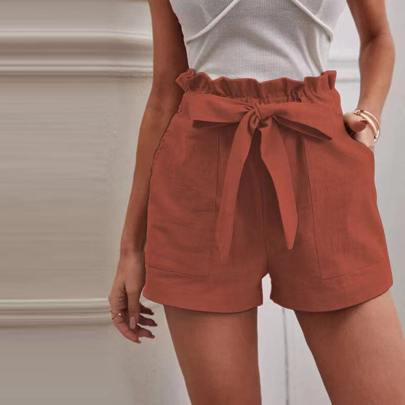 Eveloria Damen Shorts Einfarbig Baumwolle Kurz