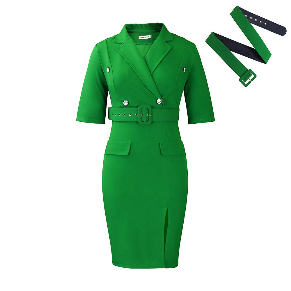 Damen Blazer-Kleid mit Gürtel und feinen Details Eveloria