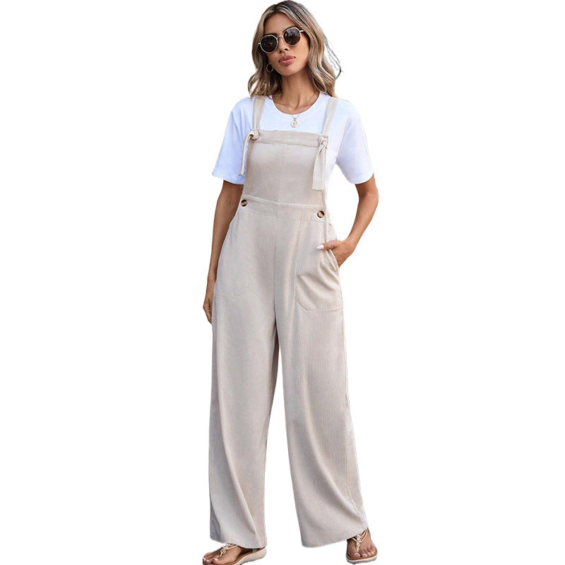 Damen Latzhose Lässiger Schnitt Seitentaschen Eveloria