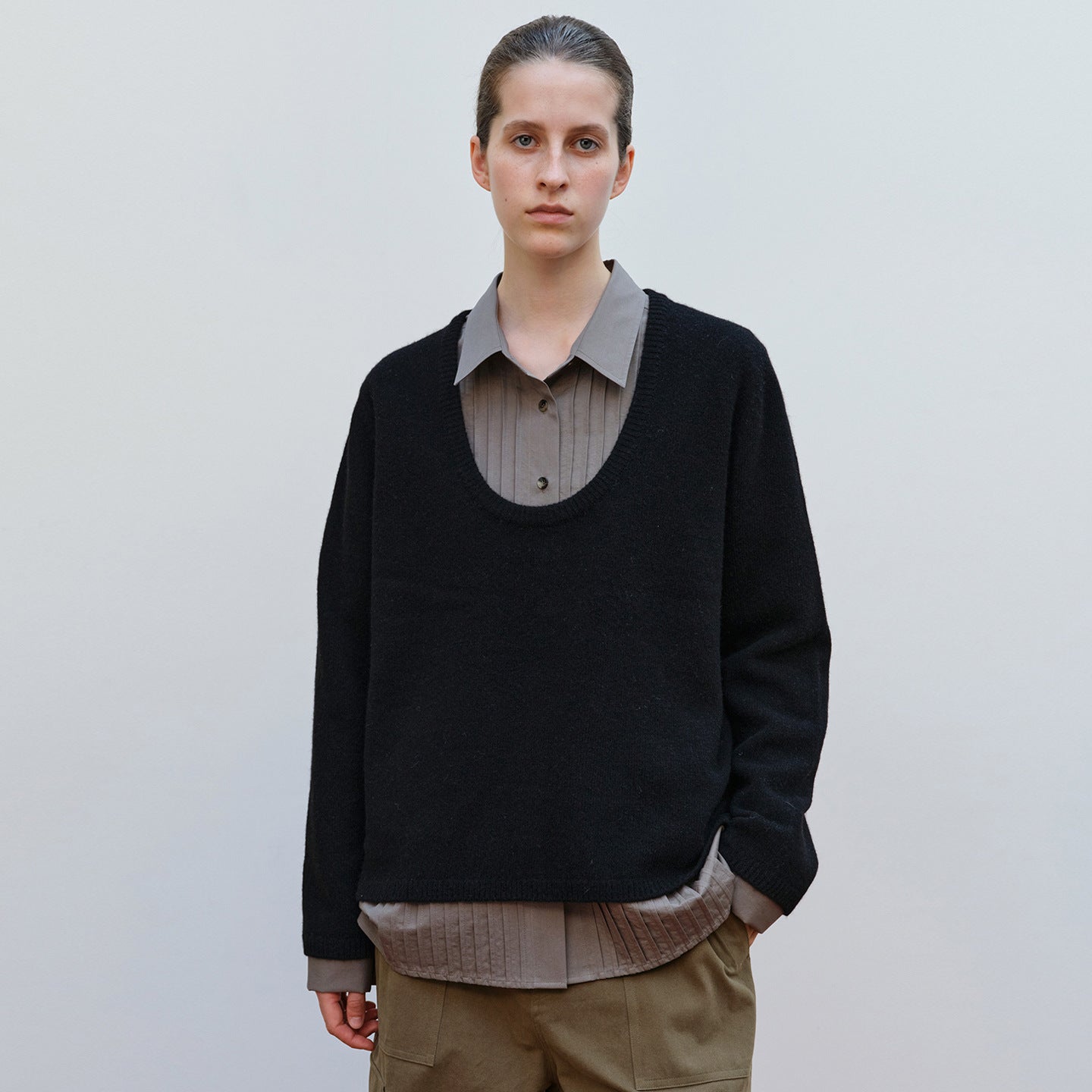 Damen Strickpullover Rundhalsausschnitt Eveloria
