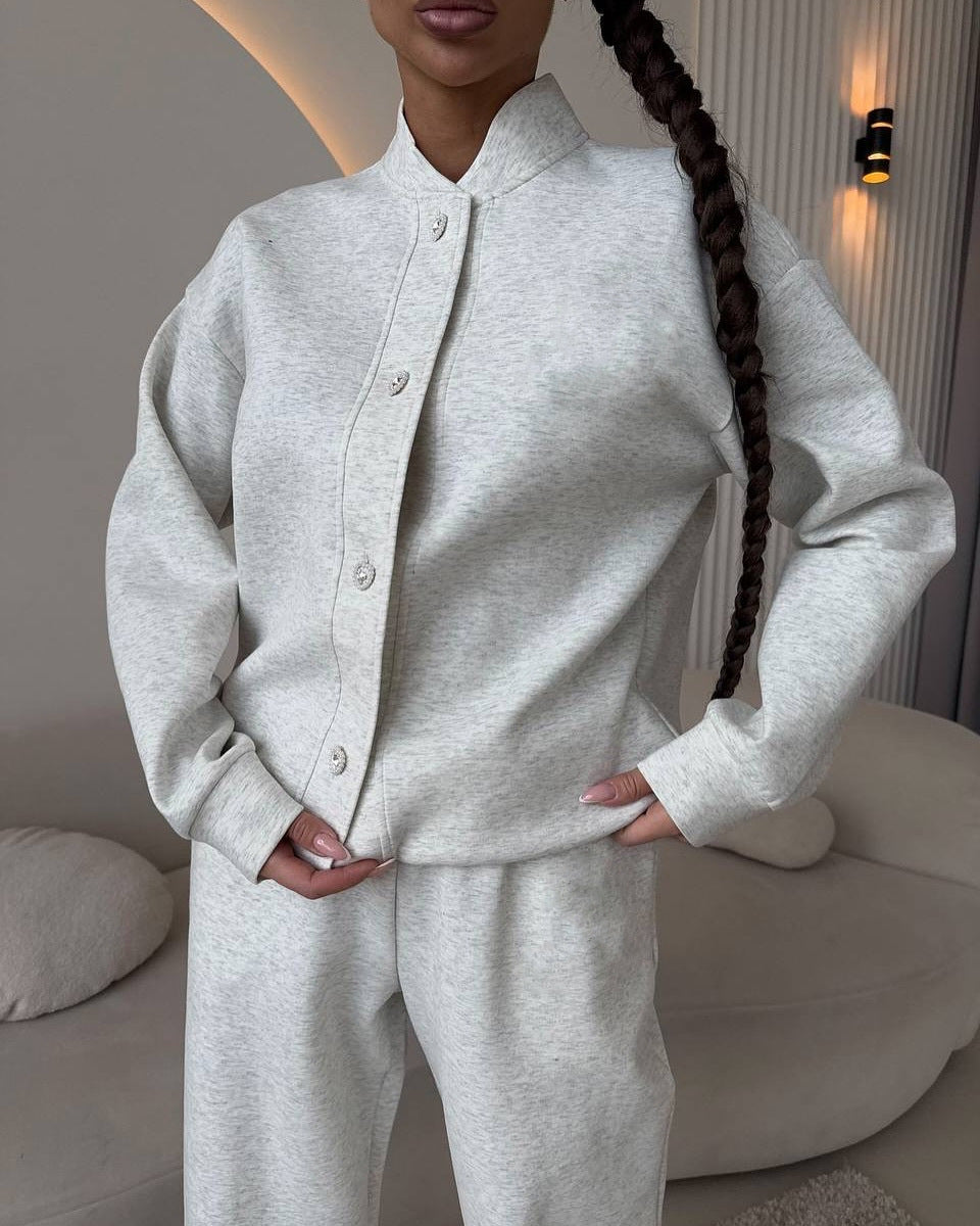 Damen Freizeitset mit Blusenjacke und weiten Hosen Eveloria