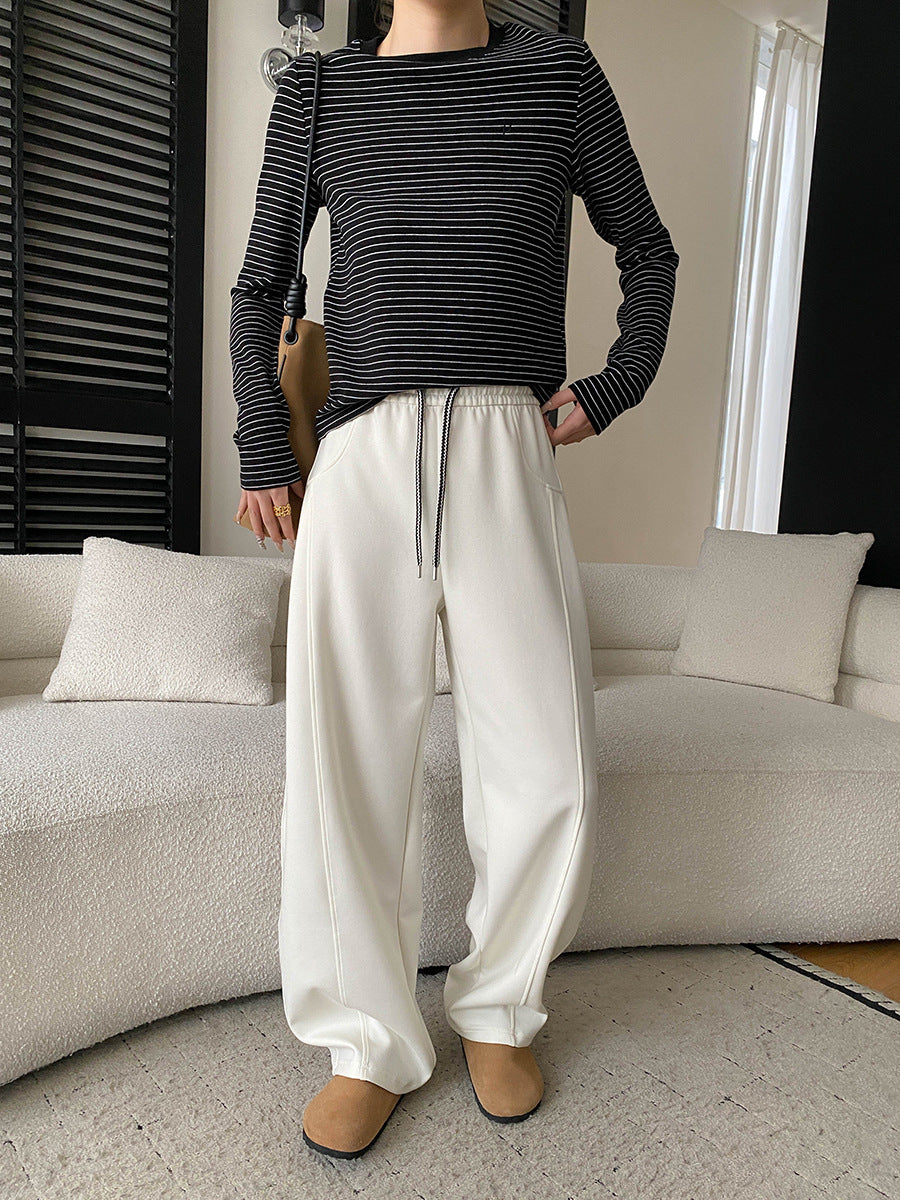 Damen Sweatpants Hohes Bund Weites Bein Eveloria