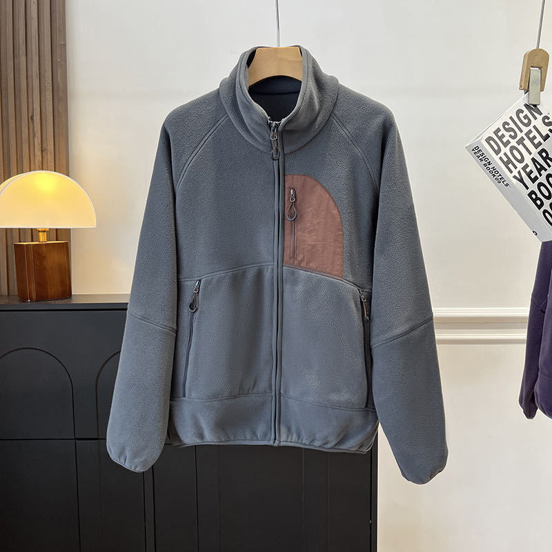 Damen Fleecejacke Hochschließend Praktische Taschen Eveloria