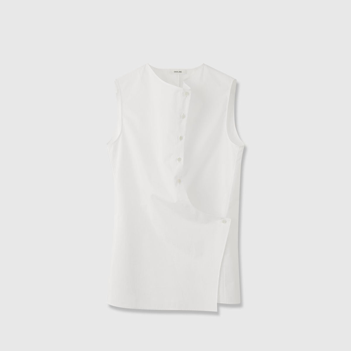 Damen Ärmelloses Hemd Asymmetrischer Schnitt Eveloria