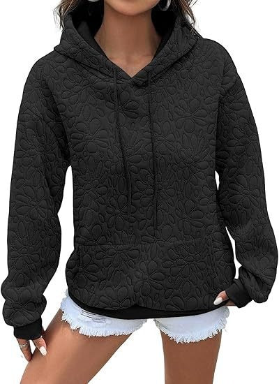 Damen Sweatshirt Blumenmuster Strukturiert Eveloria
