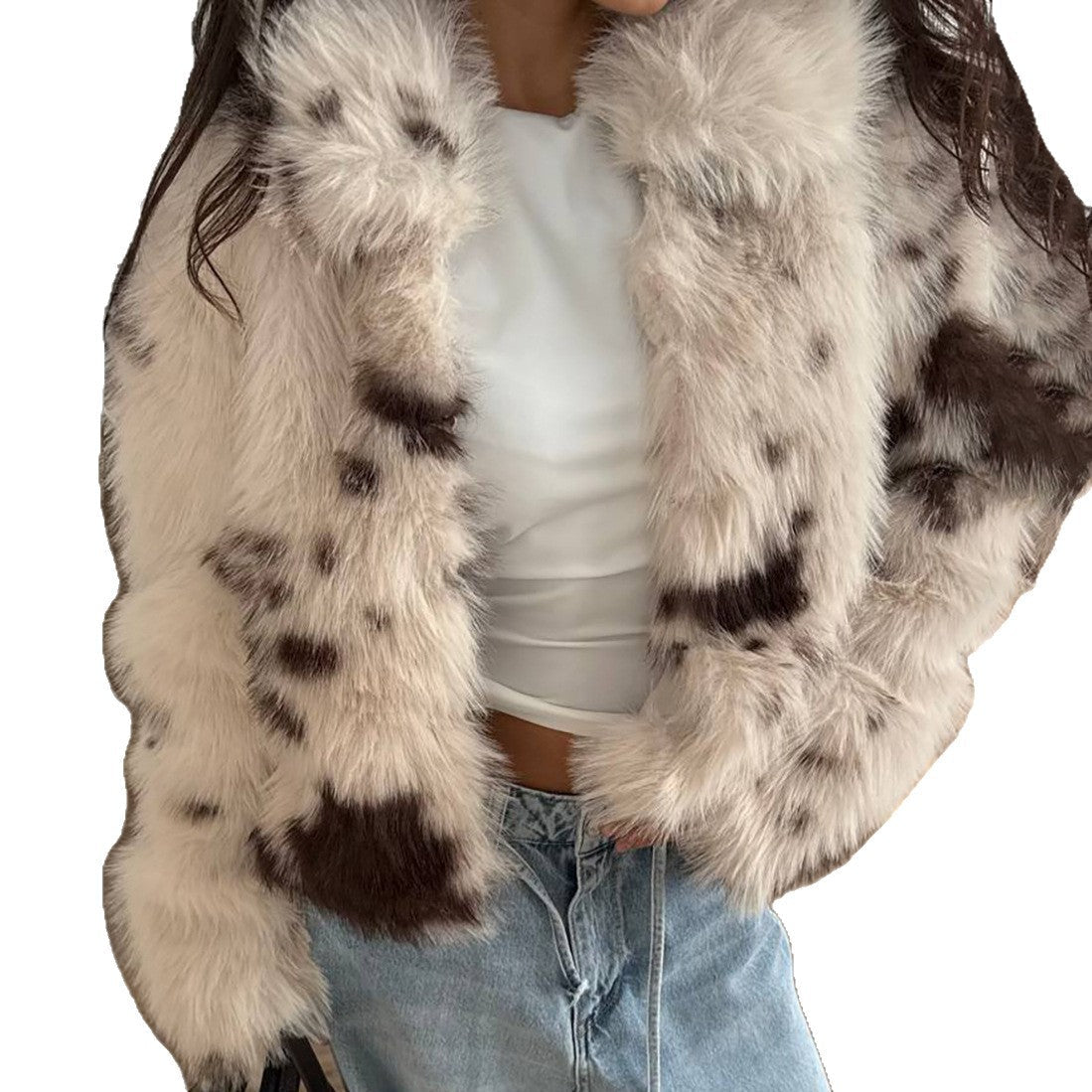 Damen Oversized Kunstfelljacke Eveloria