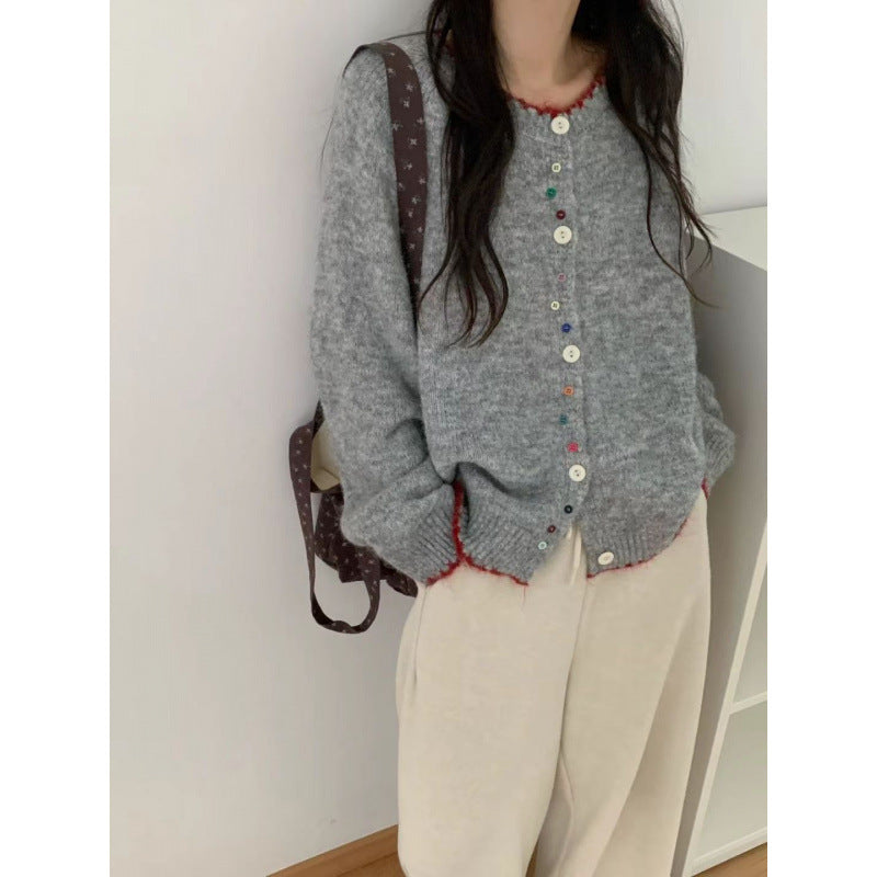 Damen Cardigan Kuschelig Bunt Leger