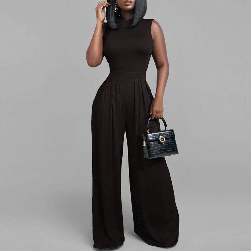 Damen Jumpsuit Weites Bein Florales Design Eveloria
