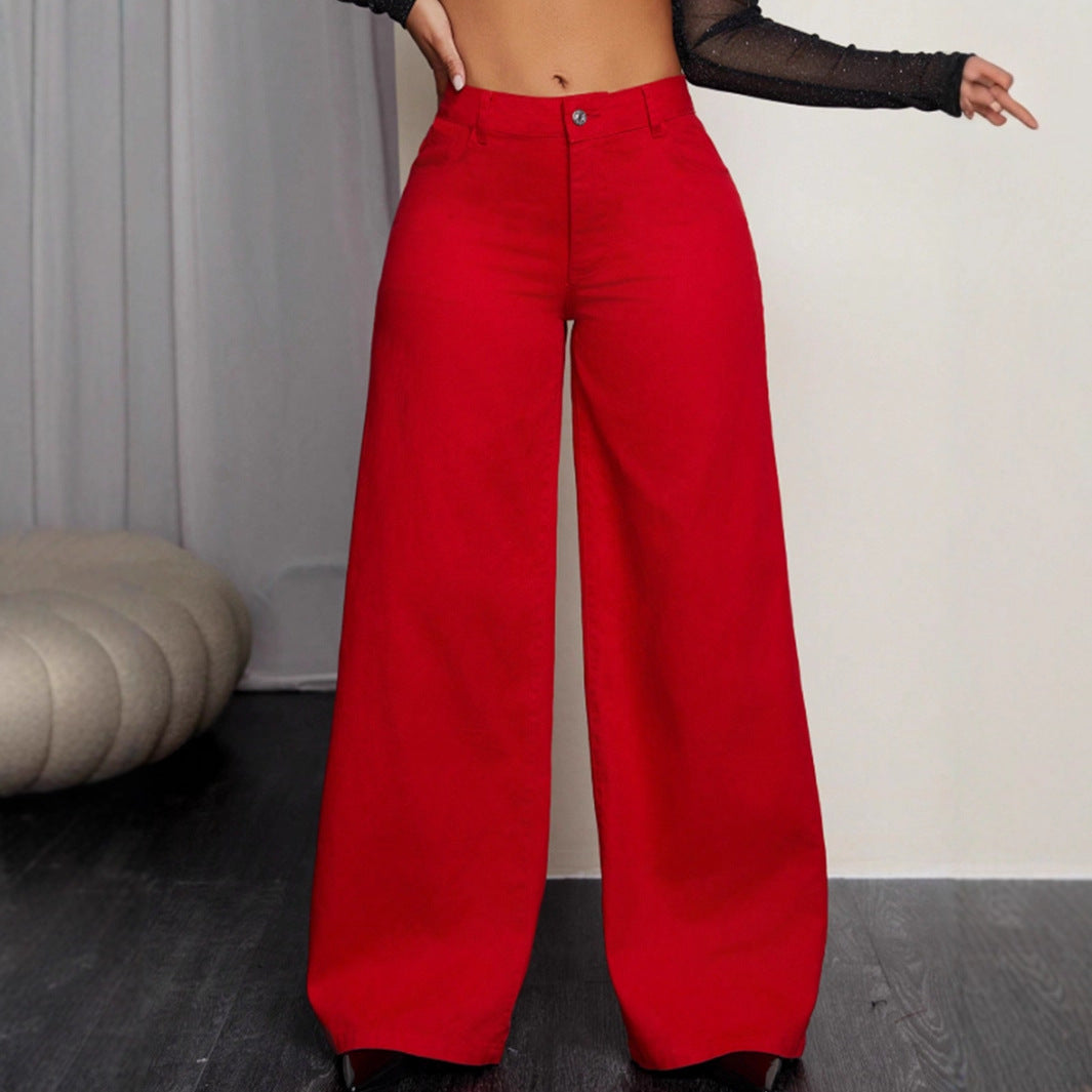 Damen Hochbundhose Elegant Weite Bein