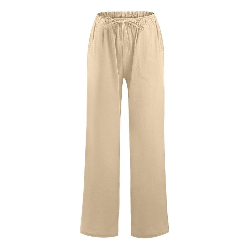 Damen Weite Leinenhose Bequem Eveloria