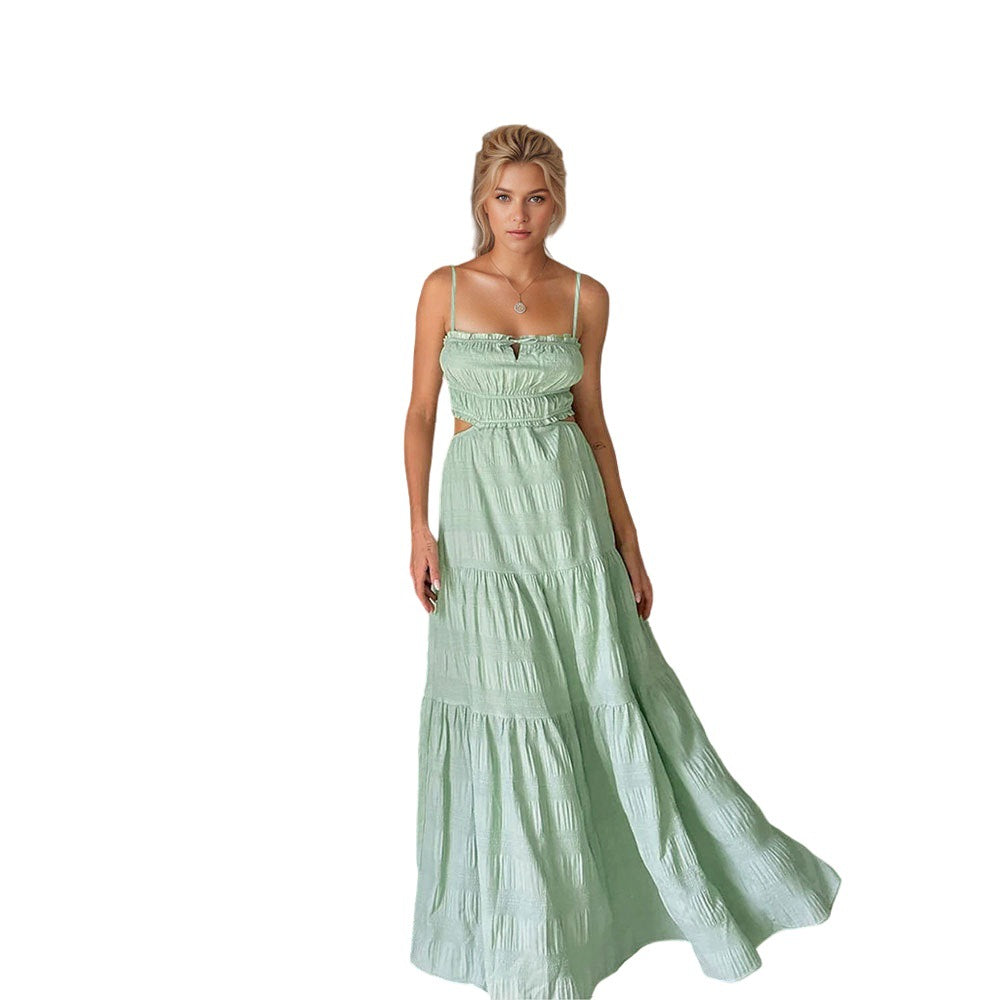 Damen Maxikleid Raffinierte Cut-Outs Elegantes Wickeldesign Eveloria