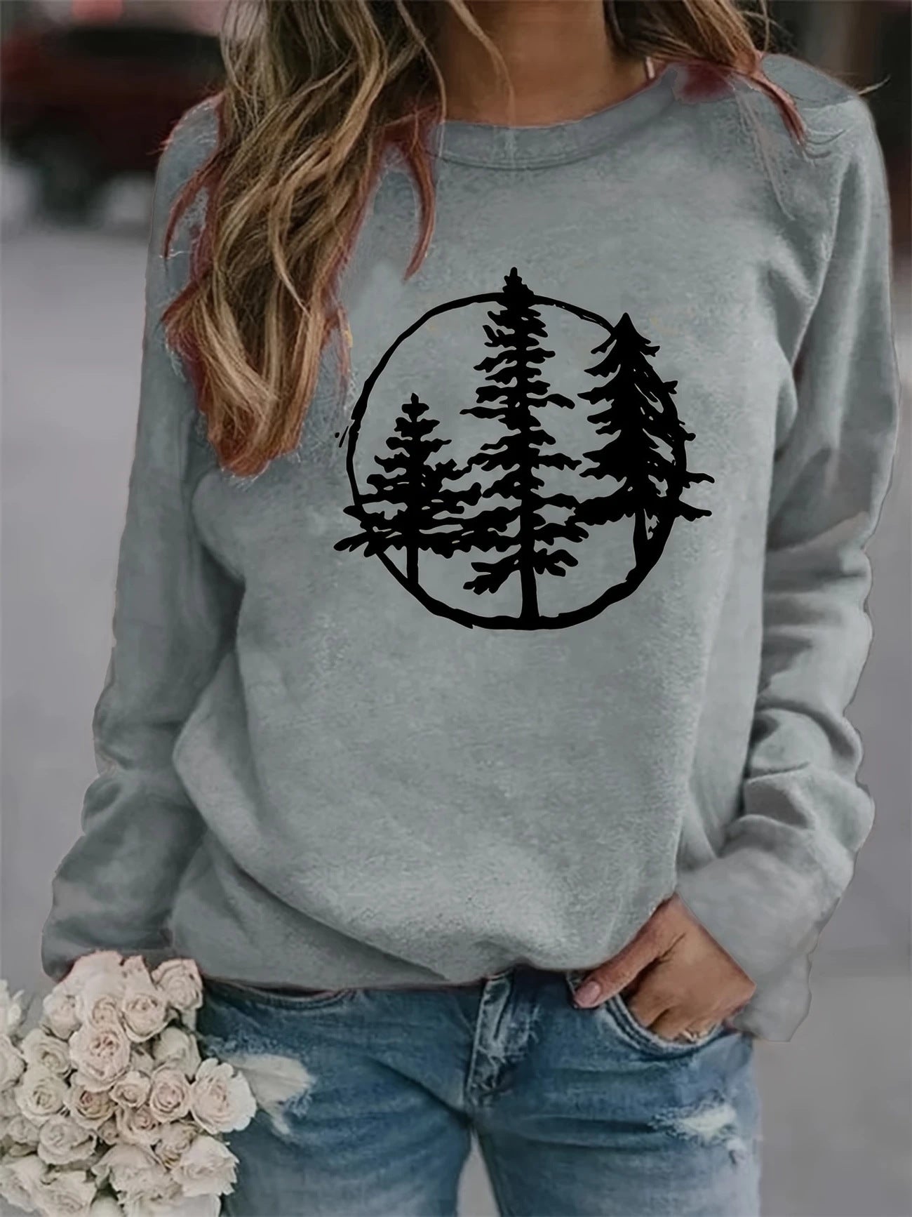 Damen Sweatshirt Cool Naturmotiv Lässiger Schnitt