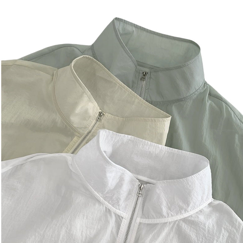 Damen Leichtjacke Windjacke Reißverschluss Kängurutasche