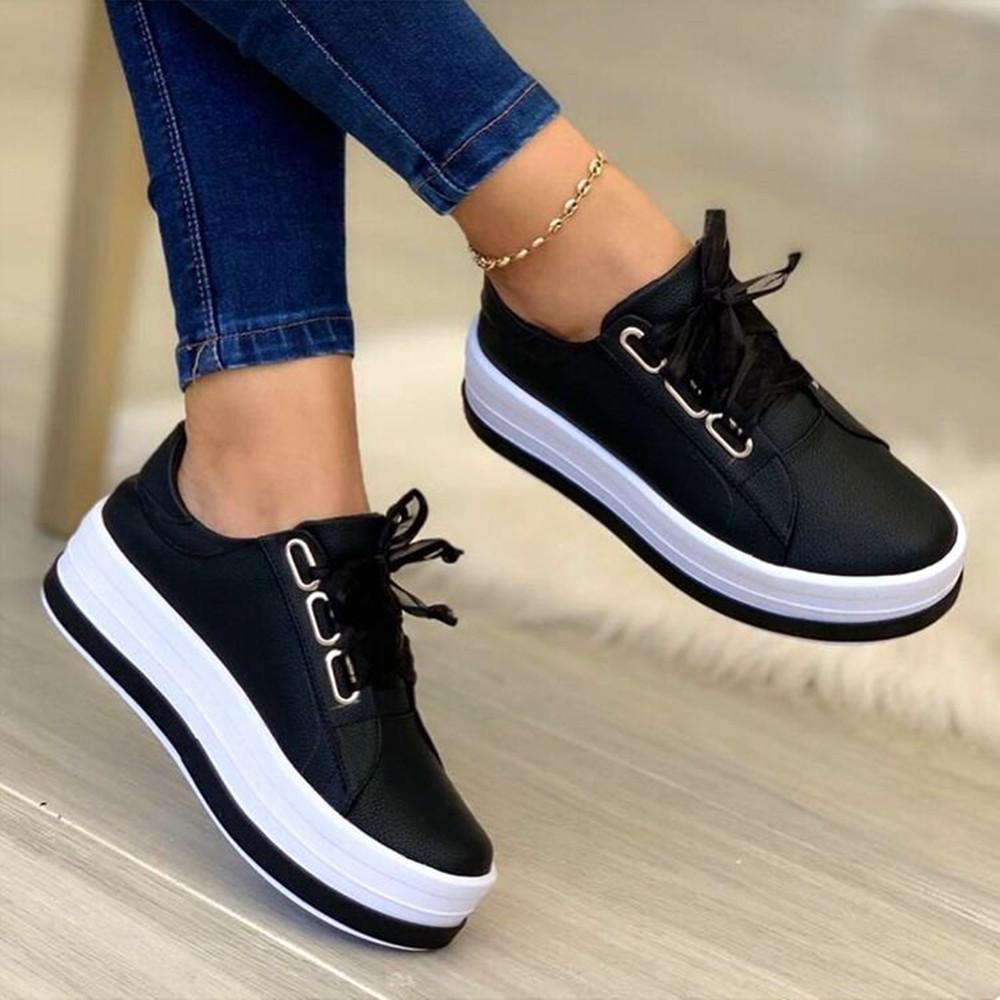 Eveloria Damen High Plateau Sneaker Gold