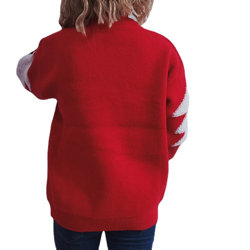 Damen Winterpullover Kuscheliger Pullover mit Weihnachtsdesign