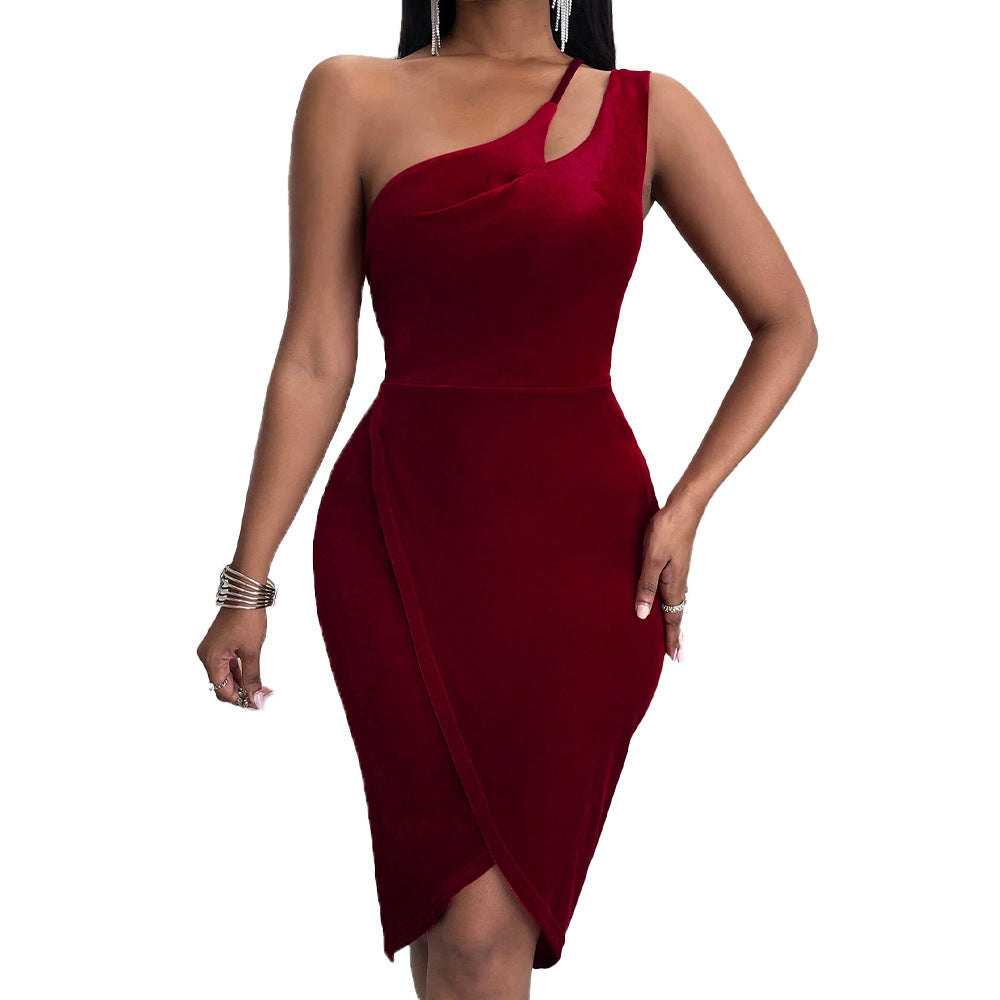 Damen Wickelkleid Asymmetrischer Schnitt Wasserfallausschnitt