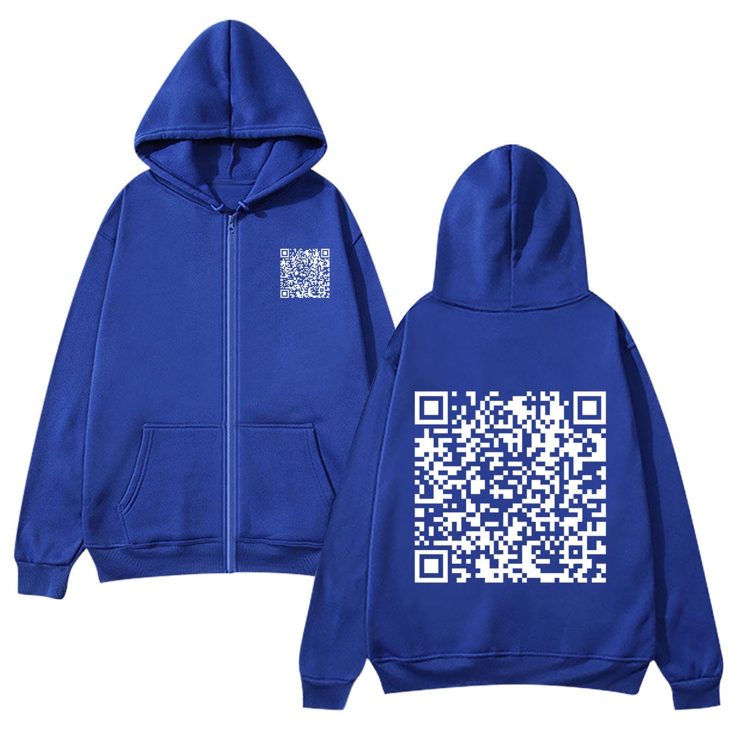 Damen Kapuzenjacke Weiches Fleece QR-Code-Design Eveloria
