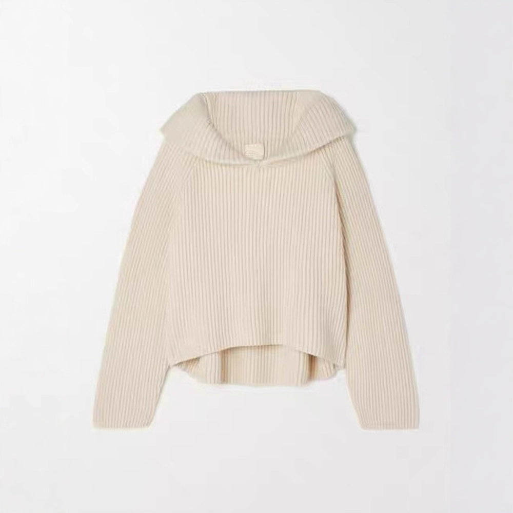 Damen Kapuzensweater Ripp-Design Lässig Grau Eveloria